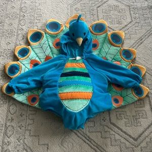 Peacock Halloween Costume for Baby 6-12months orange tights from Gymboree.